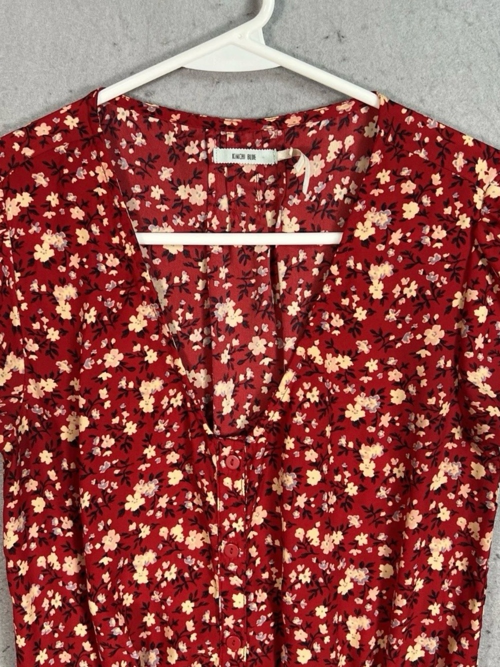 Kimchi Blue Red Floral Tie-Front Mini Dress - Picture 6 of 8